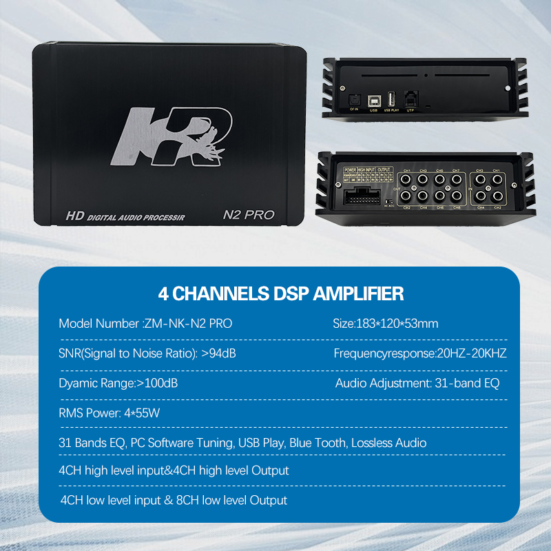 Car Dsp Processor 31 Band Eq - แอมพลิฟายเออร์รถยนต์อลูมิเนียม 31 แบนด์ EQ Hi-fi 4