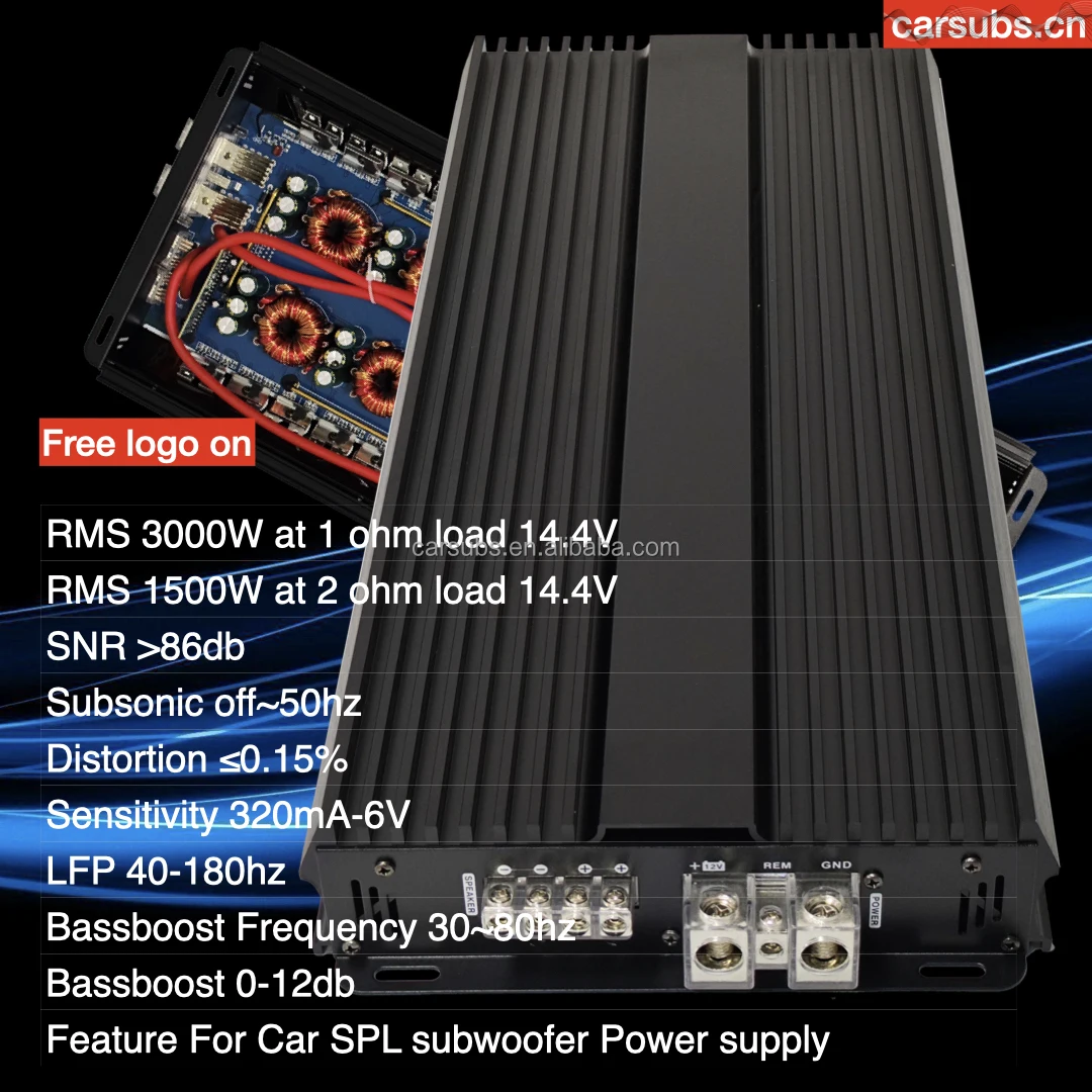 Monoblock Car Amplifier 5000W - แอมพลิฟายเออร์ซับวูฟเฟอร์รถยนต์ ปี 2026 RMS 2700W คลาส