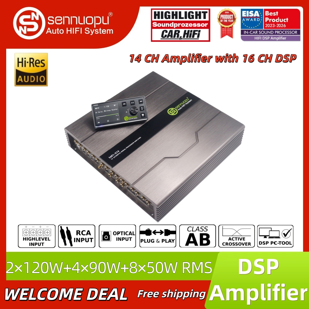 Car Dsp Amplifier 8 Channel - โปรเซสเซอร์เสียงรถยนต์ Sennuopu X14 16-Channel DSP |