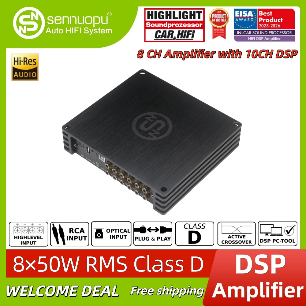 Car Dsp Amplifier 8 Channel - เครื่องขยายเสียงรถยนต์ Sennuopu HIFI-K10 8 แชนแนล พร้อมโปรเซสเซอร์