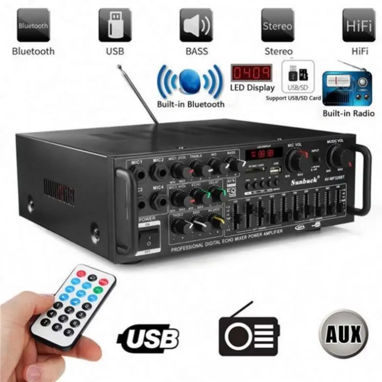 เครื่องขยายเสียงระดับมืออาชีพ  - Car Audio Amplifier 4 Channel 2000W บทวิจารณ์และราคา
