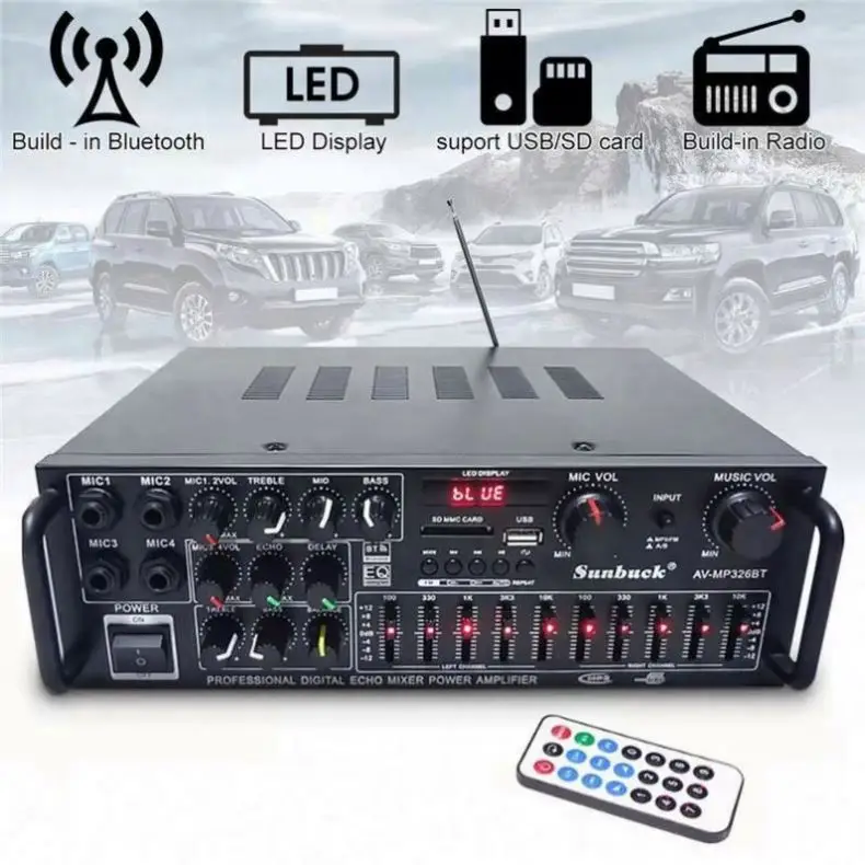 เครื่องขยายเสียงระดับมืออาชีพ  - Car Audio Amplifier 4 Channel 2000W บทวิจารณ์และราคา