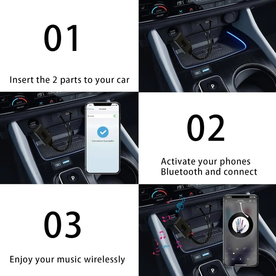 อะแดปเตอร์เสียงบลูทูธ Aux 3.5  - Car Audio Line Output Converter บทวิจารณ์และราคา