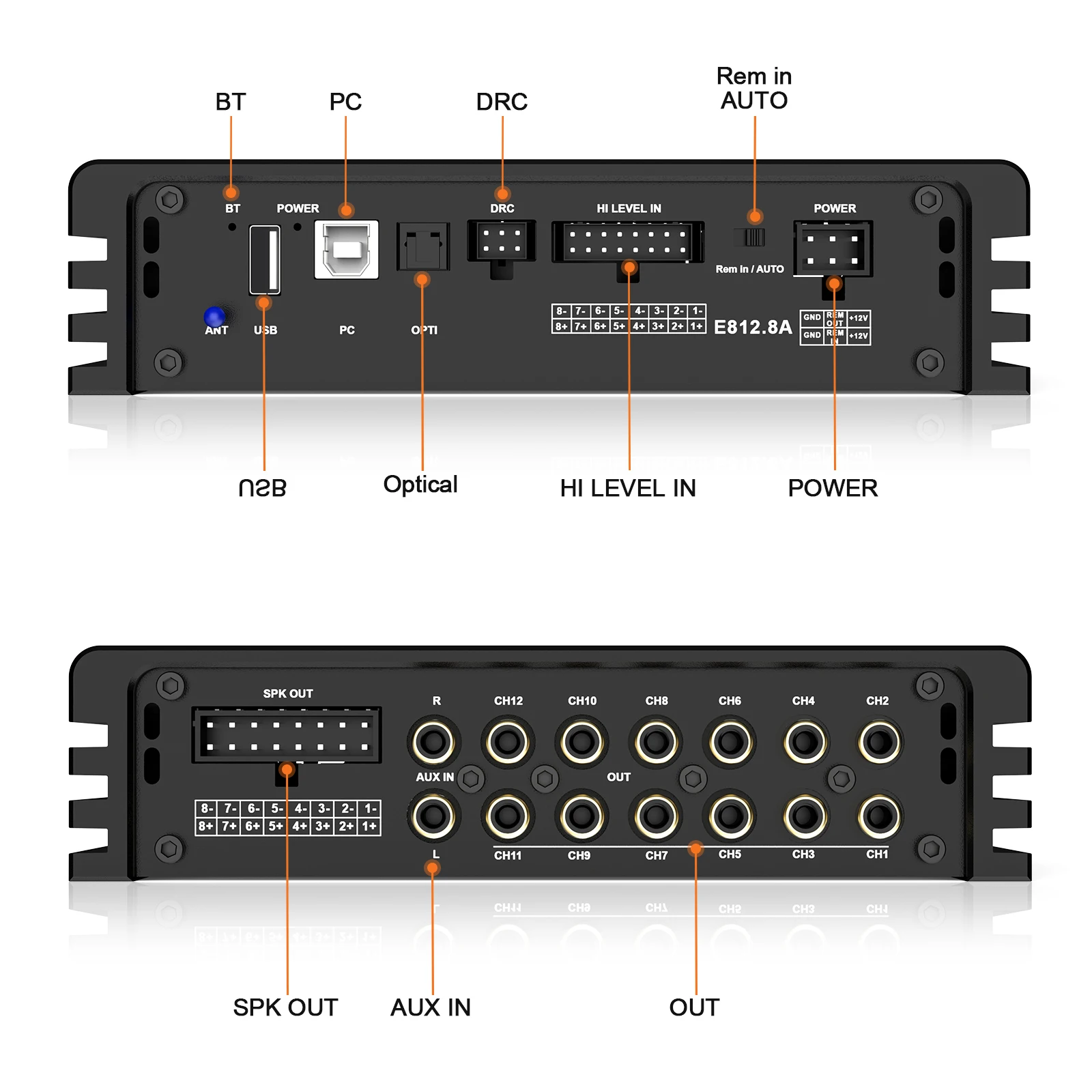 E812.8A แอมพลิฟายเออร์ DSP สำห - Car Dsp Amplifier 8 Channel บทวิจารณ์และราคา